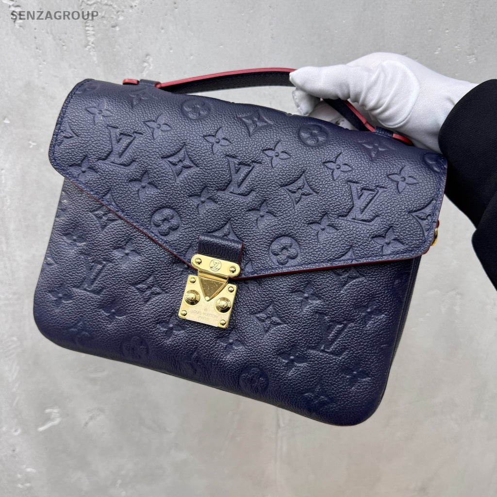 Louis Vuitton Pochette Métis Monogram Empreinte Shoulder Handbag Navy