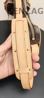 Louis Vuitton Monogram Zip Shoulder Crossbody Bag Brown Gold Buckle