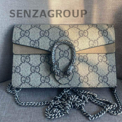 Gucci Dionysus Mini Chain Shoulder Bag Beige Silver Hardware Classic Women