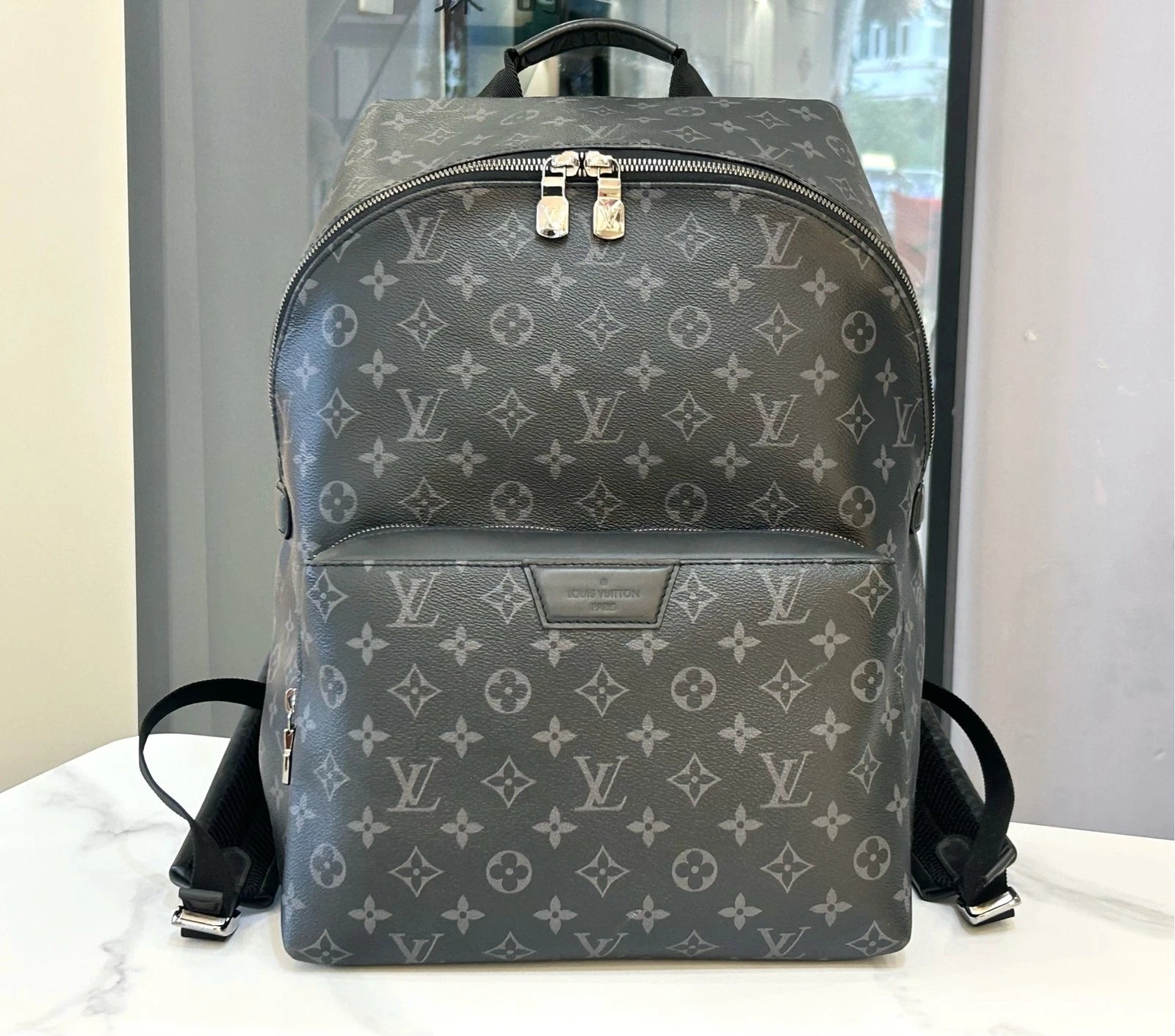 Louis Vuitton Black Canvas Discovery Backpack For Unisex