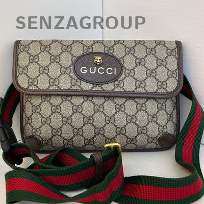 Gucci Tiger Head Waist Bag Brown Gold Classic Women Fashion Shoulder Bag