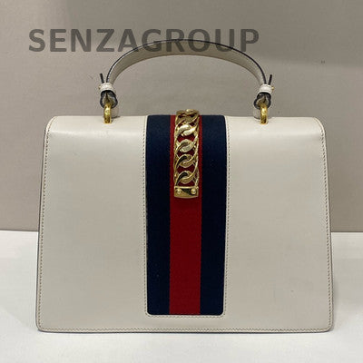 Gucci Sylvie Large White Gold Buckle Shoulder Bag - Classic Fashion Women