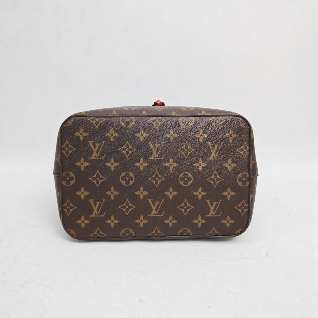 Louis Vuitton LV Neonoe Monogram Canvas Medium Red Bucket Bag For Women