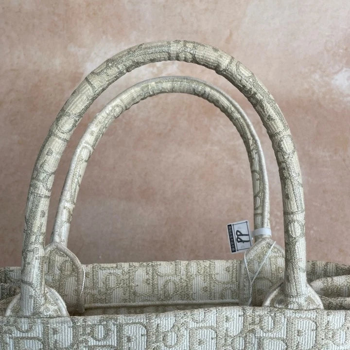 Authentic Dior Canvas Medium Book Tote Bag For Women