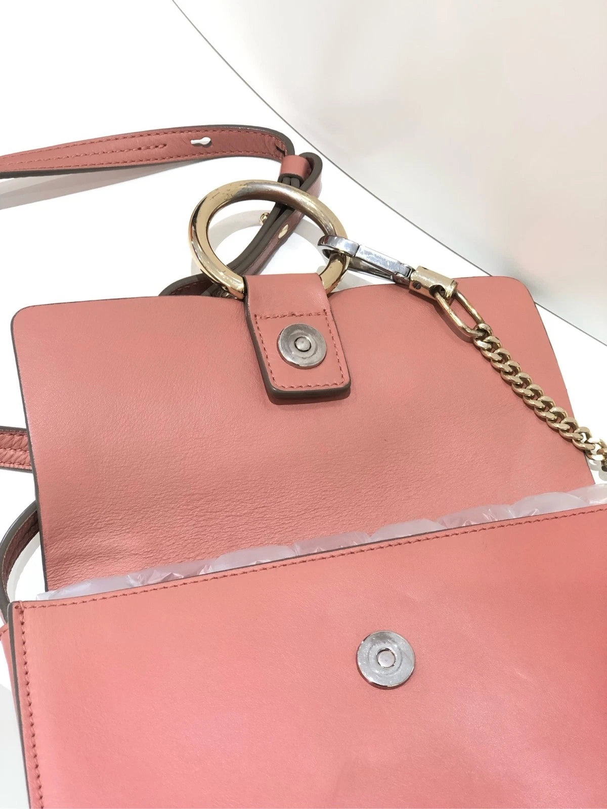 Chloe Pink Large Hoop Shoulder Bag For Women
