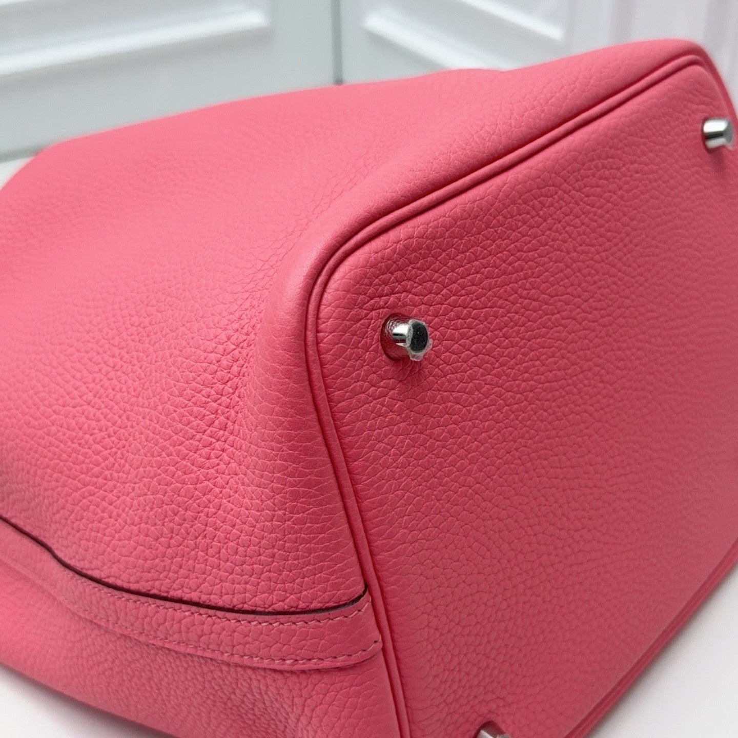 Hermes Picotin22 Top Handle Bag Shoulder Bag Pink Silver Women Classic Fashion