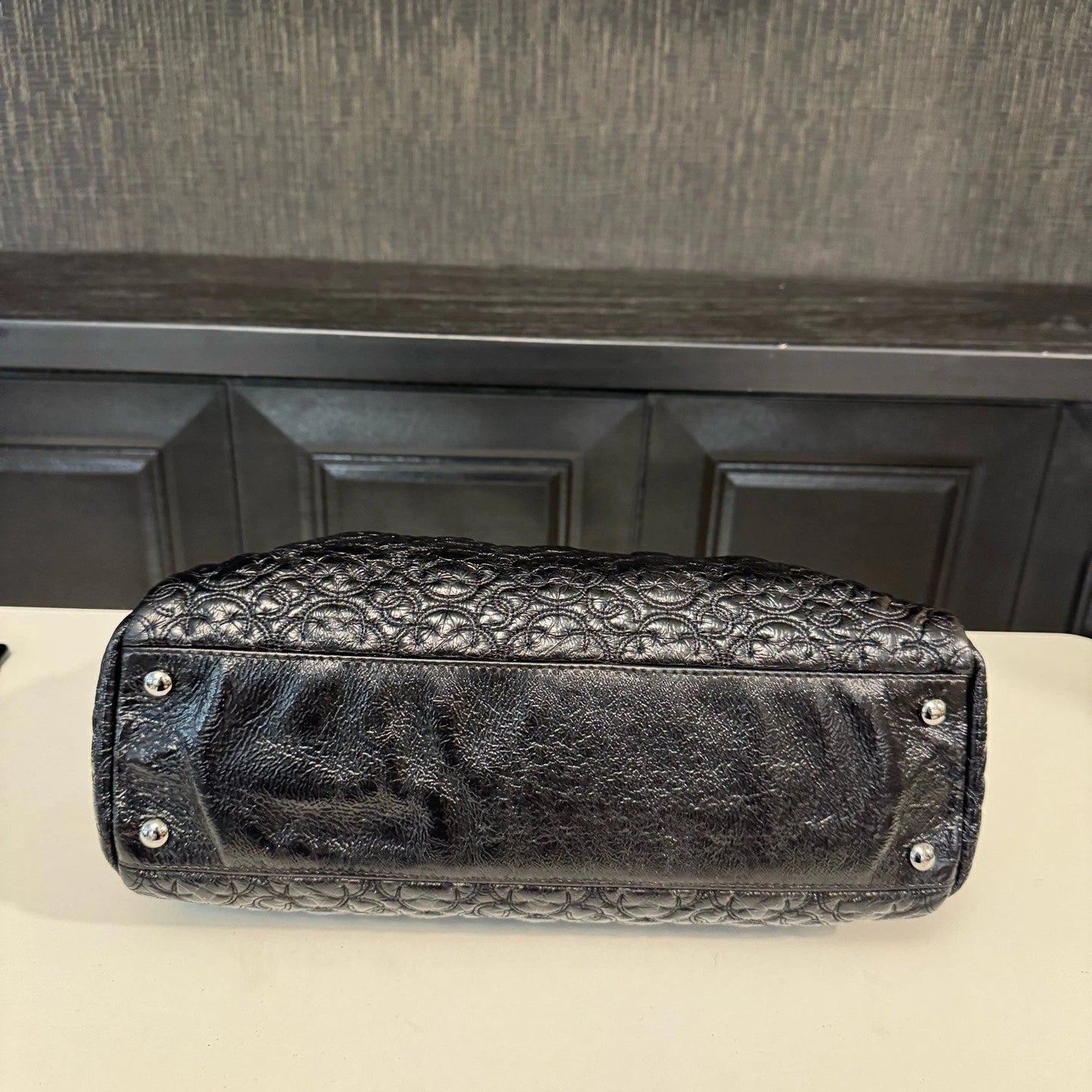 Chanel Tote Chain Shoulder Bag Black Silver Used Women Classic