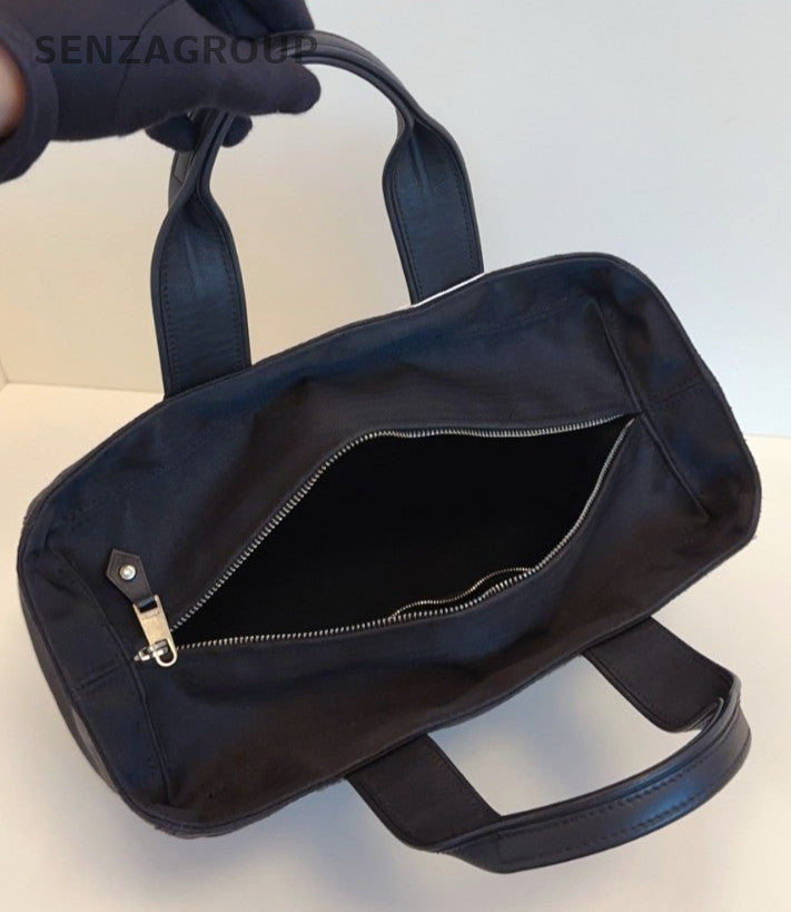 Hermes Garden Canvas 30 Top Handle bag Black Classic Handbag