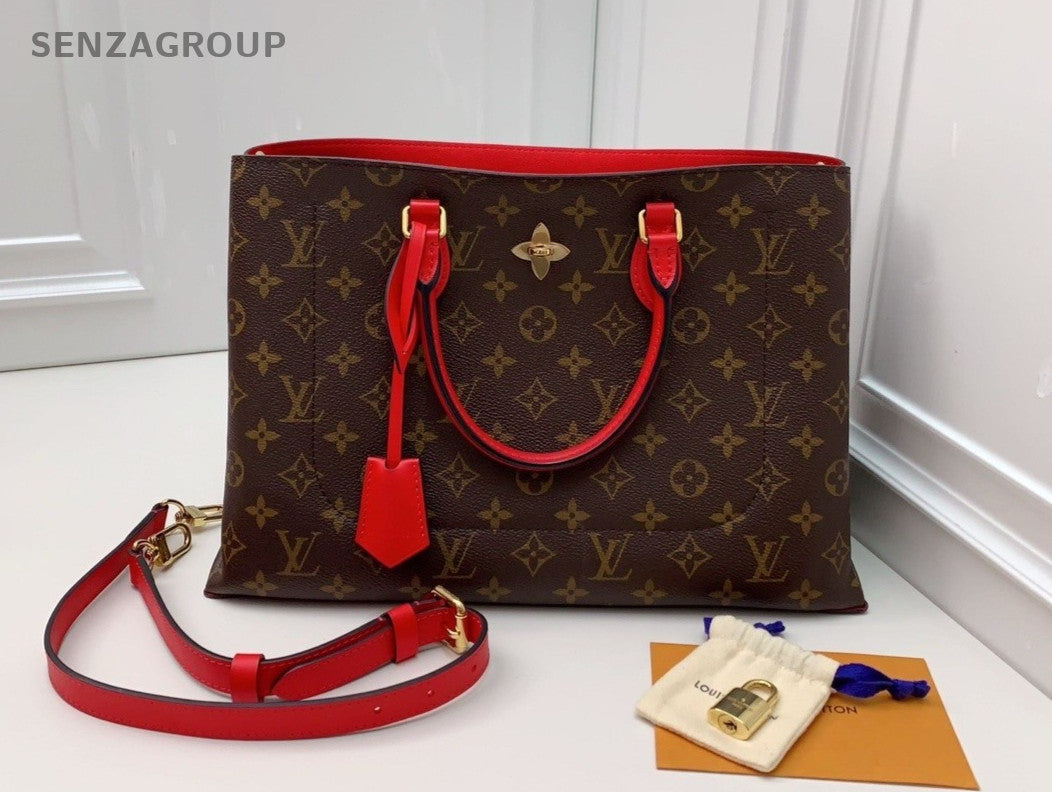 Louis Vuitton flower tote Monogram Shoulder Crossbody Bag Brown Almost Brand New