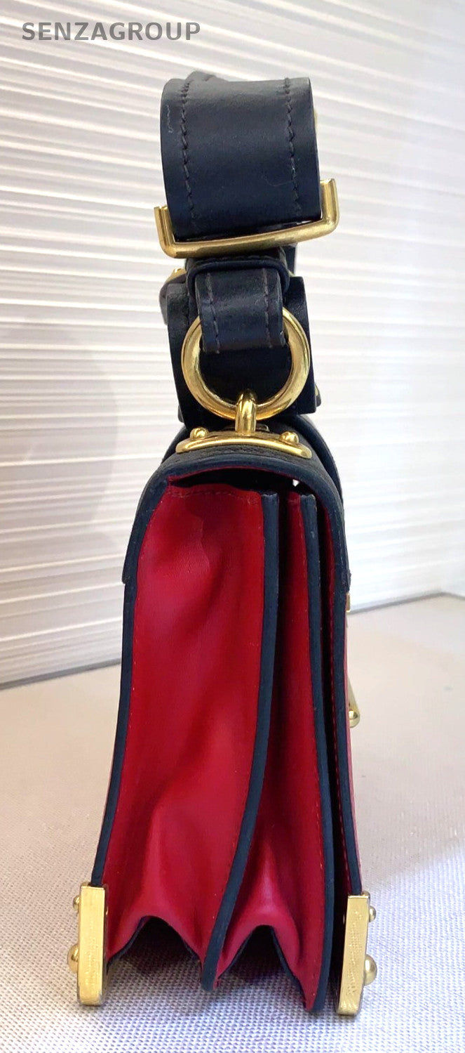 PRADA Cahier Box Shoulder bag Women Crossbody Back Red