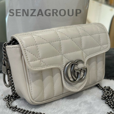 Gucci GG Marmont Mini Chain Shoulder Bag Silver Women's Classic