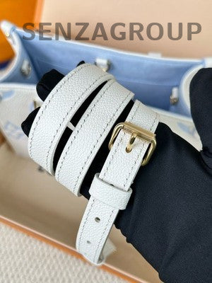Louis Vuitton OnTheGo PM Blue White Handbag Women Fashion Tote Bag