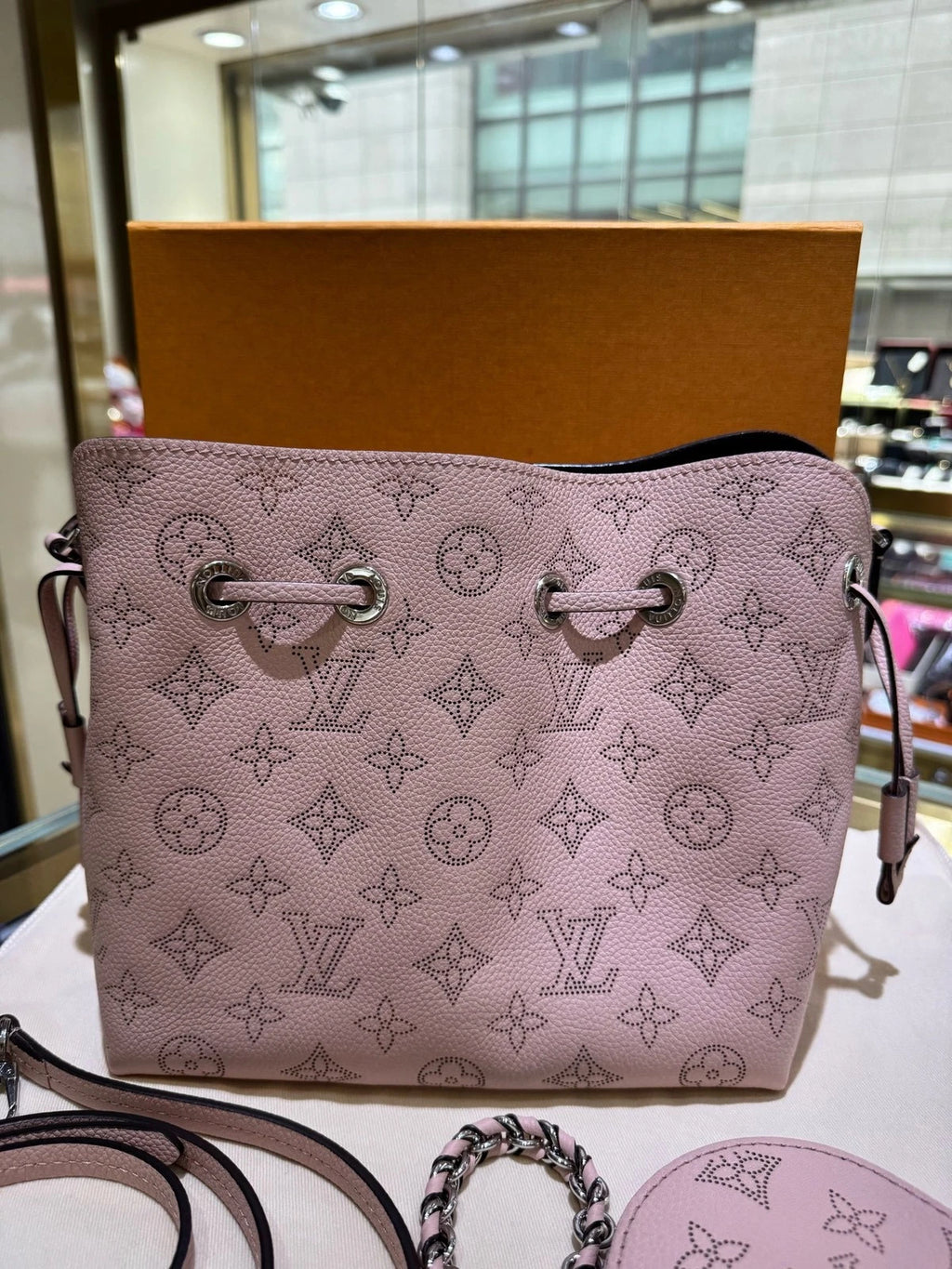 Louis Vuitton Pink Bella Cutout Leather Bag For Women