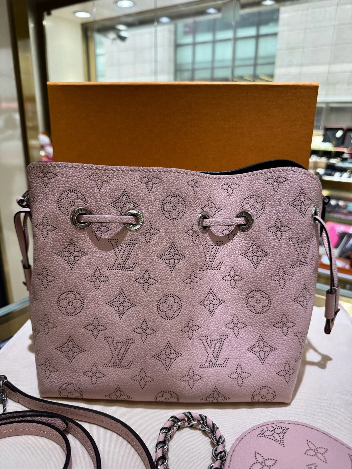 Louis Vuitton Pink Bella Cutout Leather Bag For Women