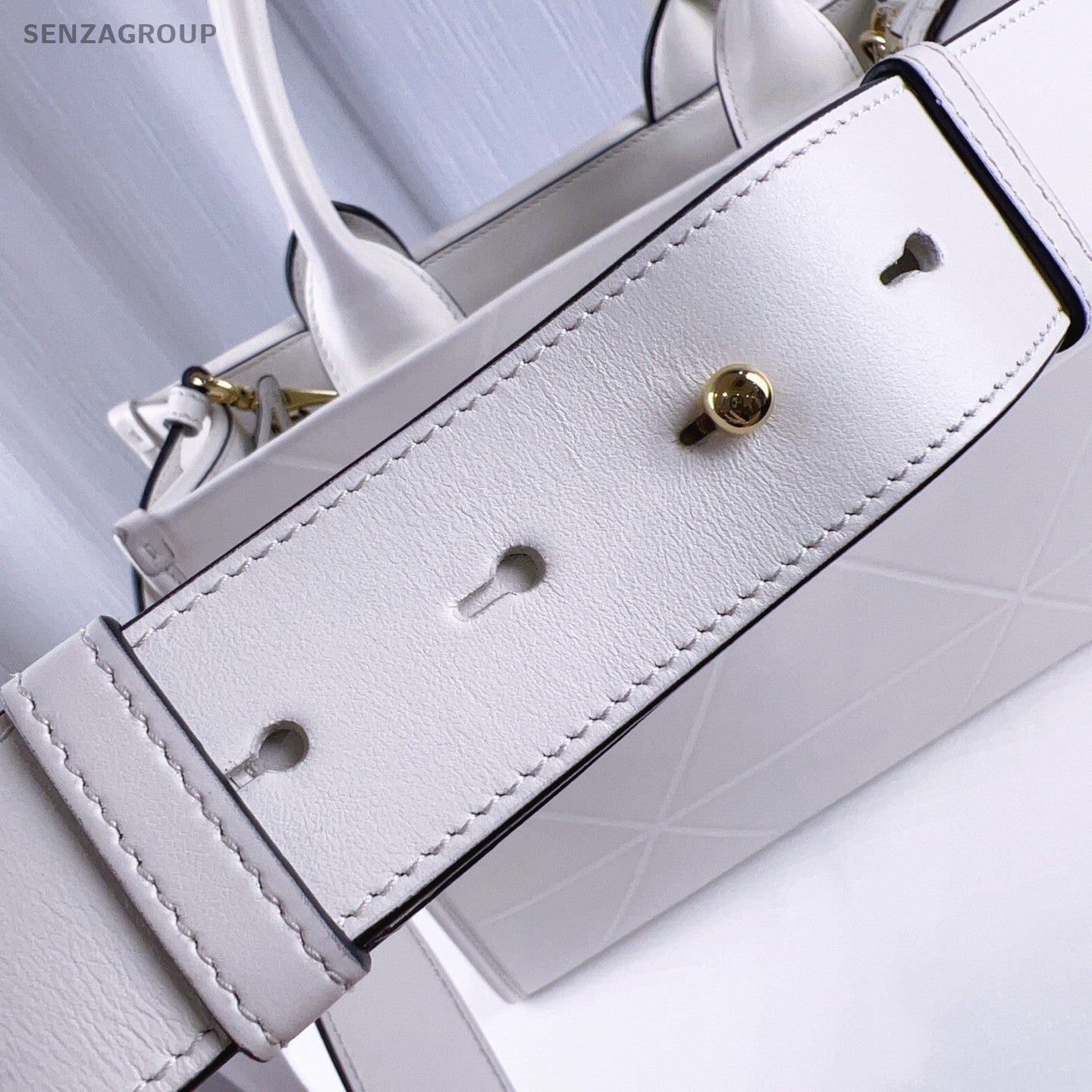 PRADA Symbole Top Handle tote Handbag White Gold Women Almost Brand NEW