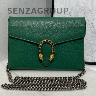 Gucci Dionysus WOC Chain Shoulder Crossbody Bag Green Silver Hardware