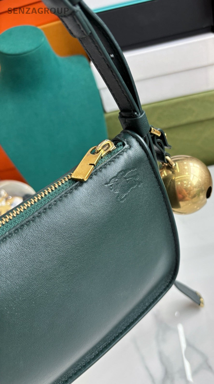 Burberry Shield bell Dark Green Shoulder Handbag Women