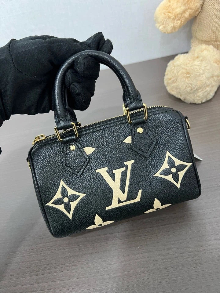 Louis Vuitton Embossed Speedy Nano Handbag For Women