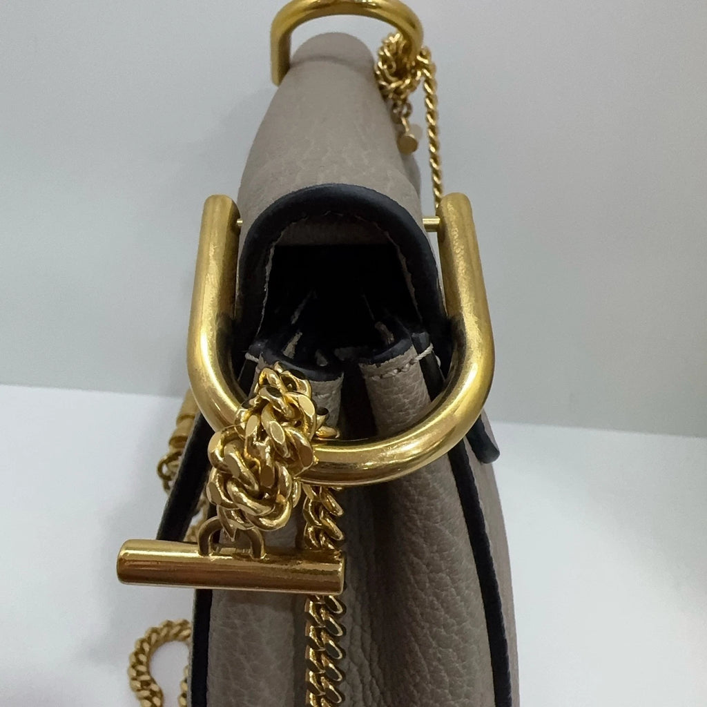Chloe Gray Leather Mini Shoulder Crossbody Bag for Women