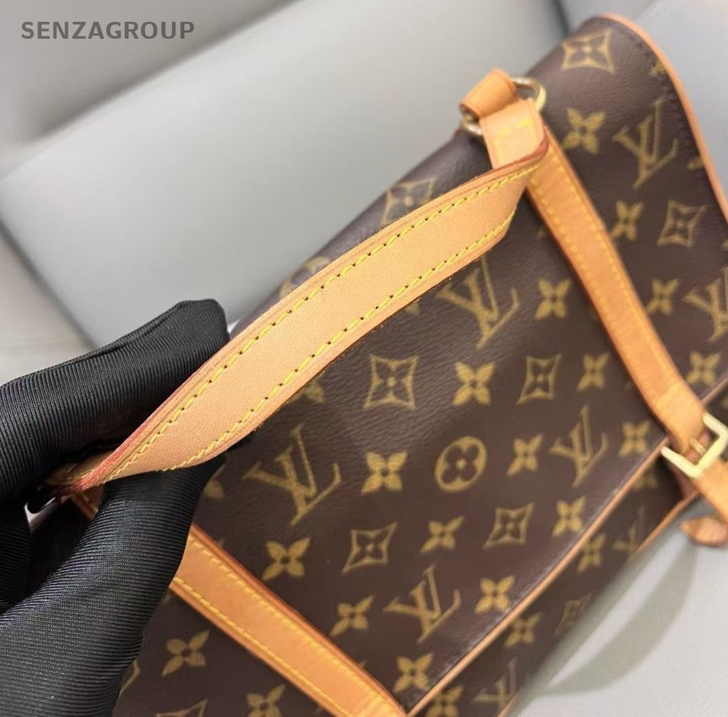 Louis Vuitton GM Monogram Leather Handbag Shoulder Crossbody Bag Women Brown