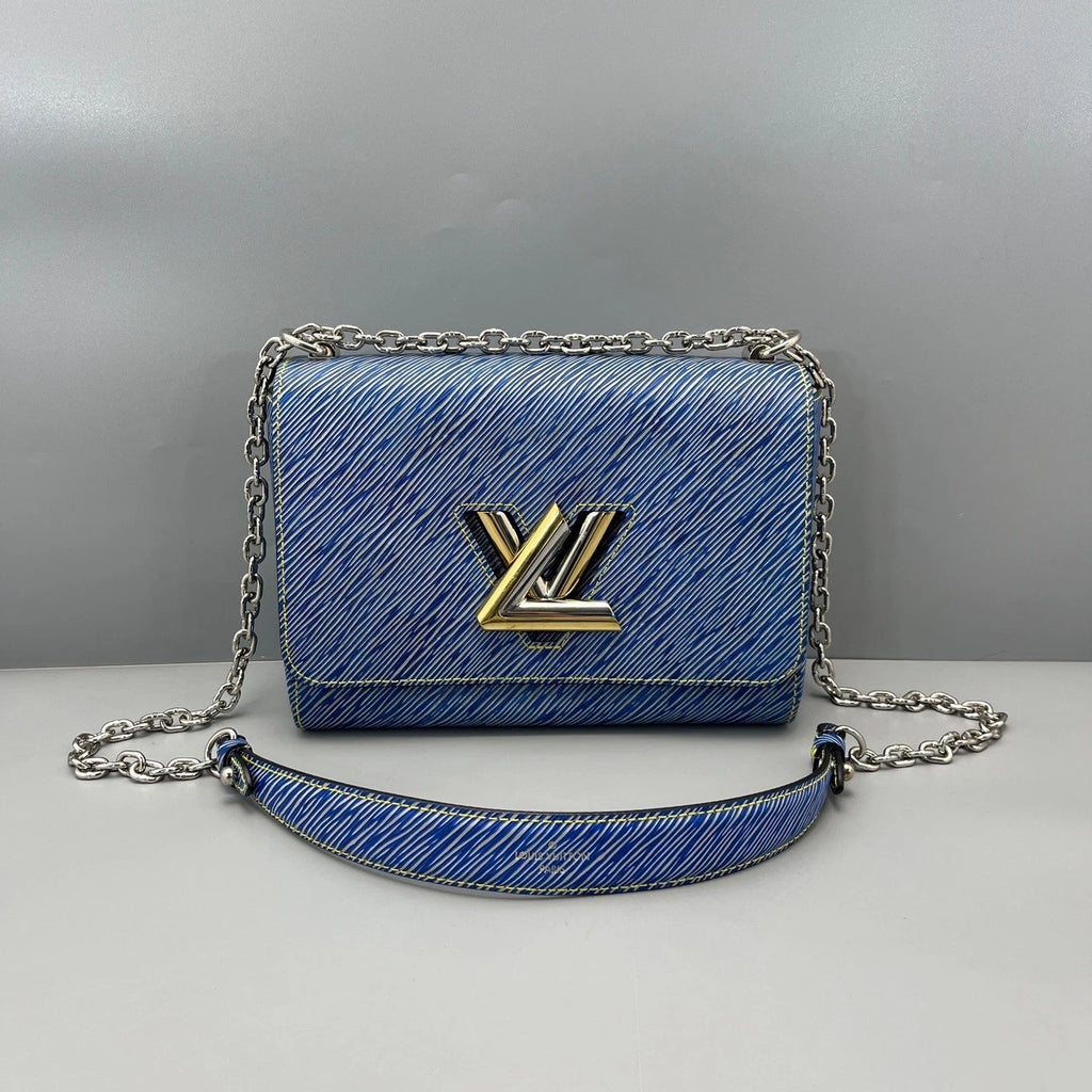 Louis Vuitton Twist Medium Blue Epi Shoulder Bag For Women
