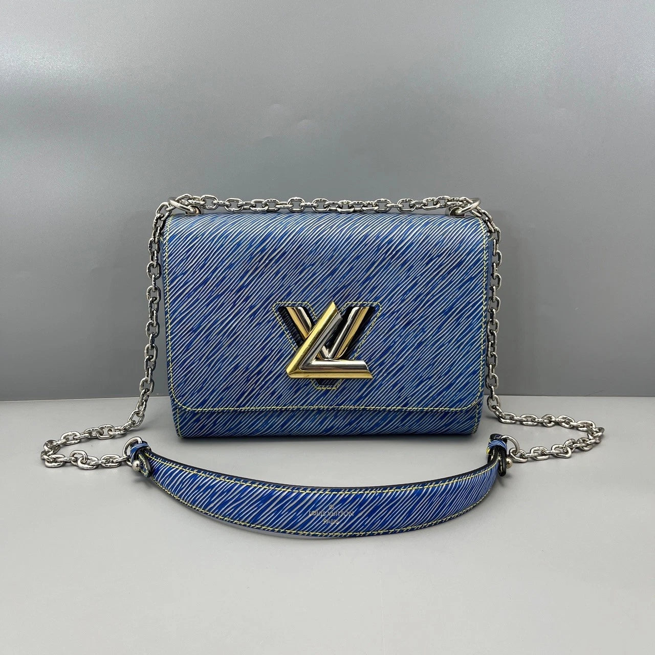 Louis Vuitton Twist Medium Blue Epi Shoulder Bag For Women