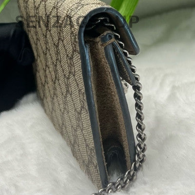 Gucci Dionysus Mini Chain Shoulder Crossbody Bag Brown Silver Hardware