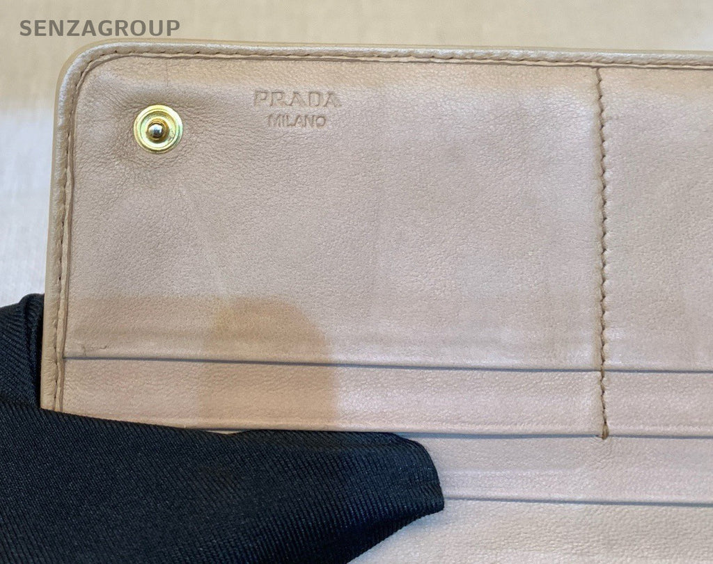 Prada Clutch Wallet Milk Tea Women