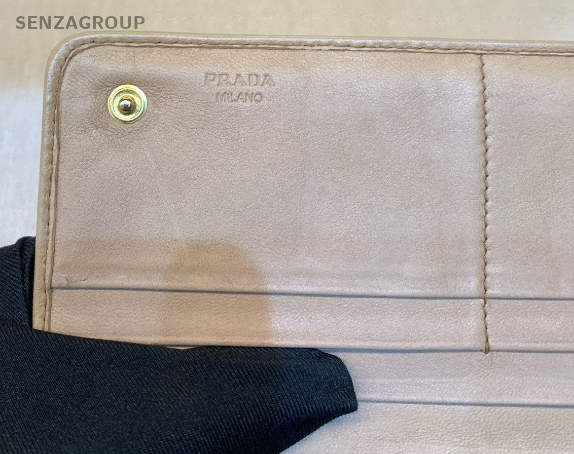 Prada Clutch Wallet Milk Tea Women
