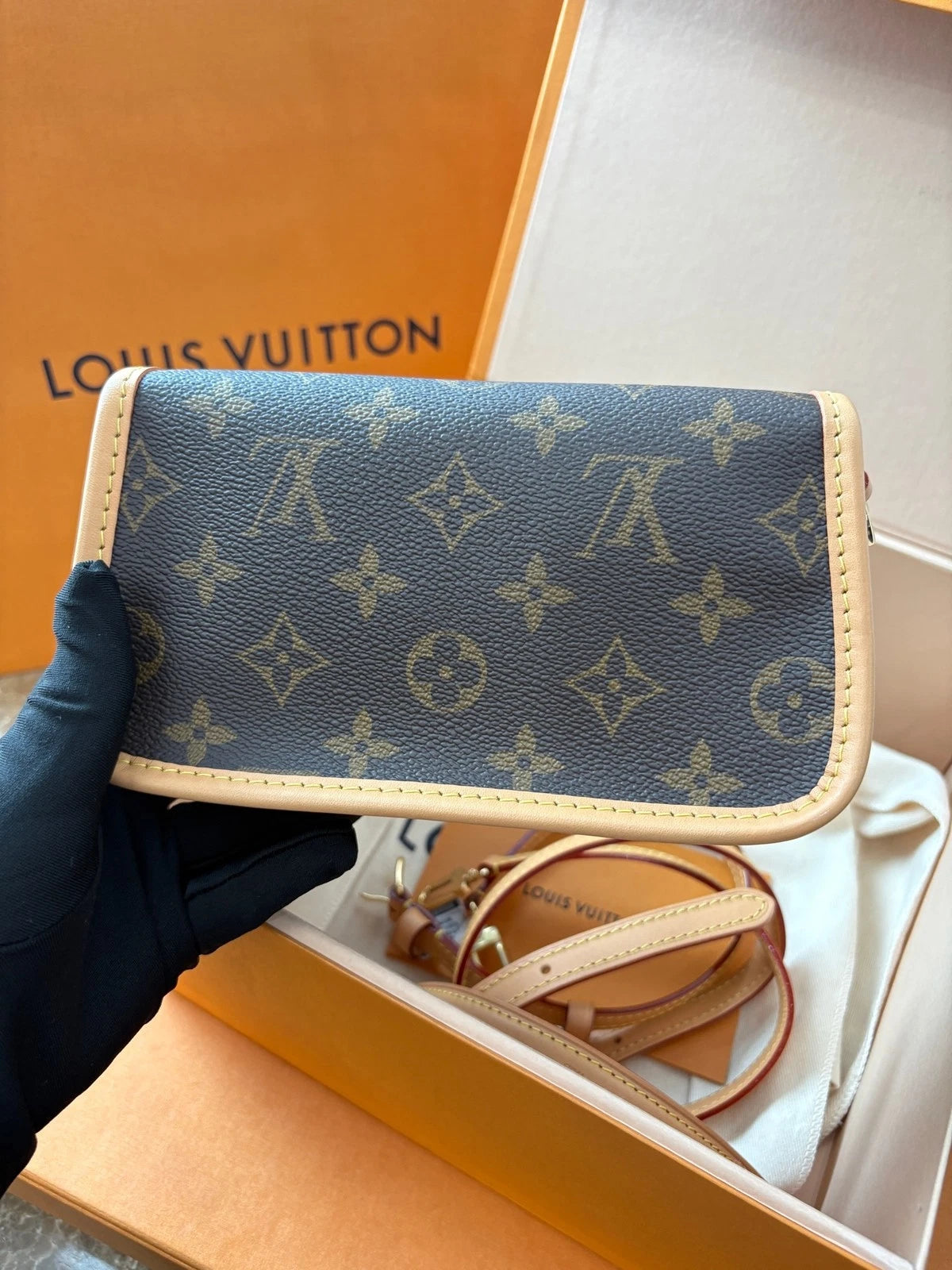 Louis Vuitton Nano Baguette Monogram Canvas Shoulder Bag Women