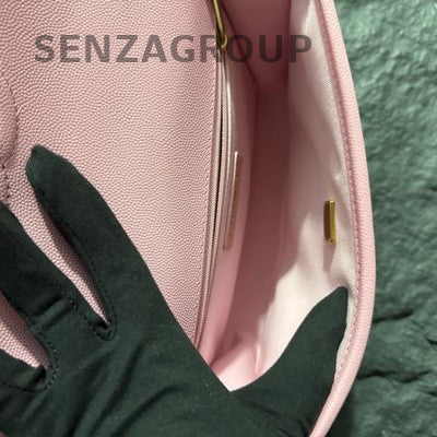 Chanel 22K Pink Quilted Caviar Gold Chain Shoulder Crossbody Bag