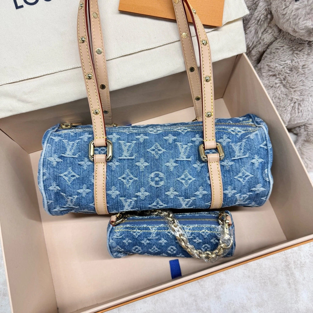 Louis Vuitton Denim Papillon Shoulder Bag For Women