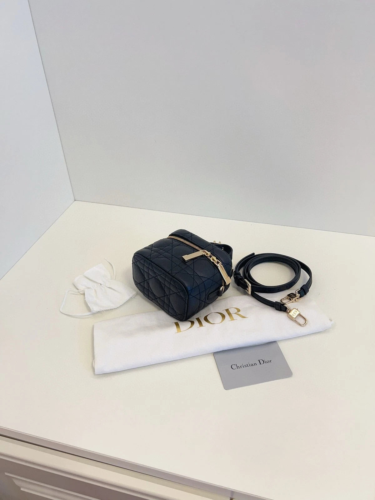Dior Vanity Leather Shoulder Bag Excellent