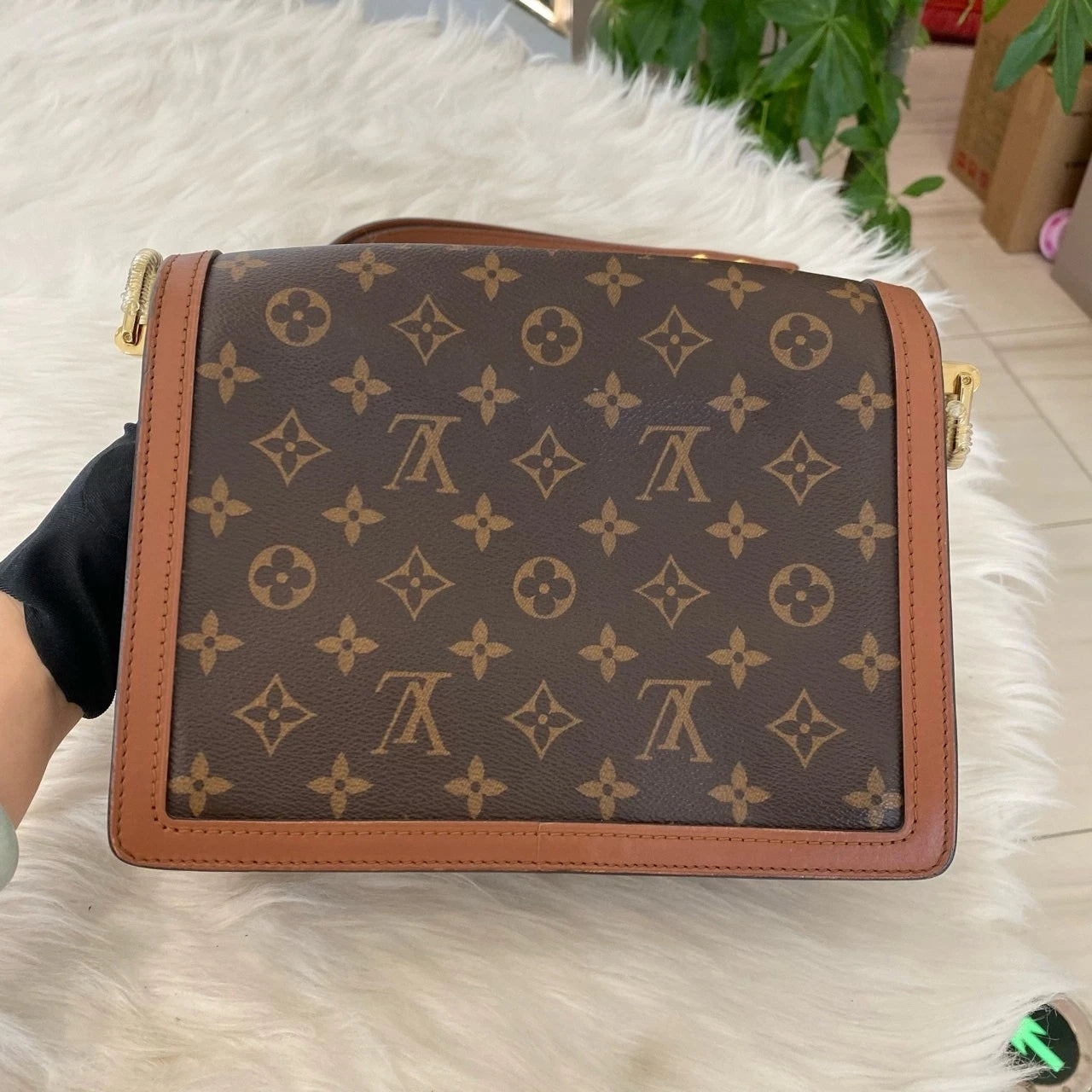 Louis Vuitton Daphne Medium Monogram Shoulder Crossbody Bag Brown