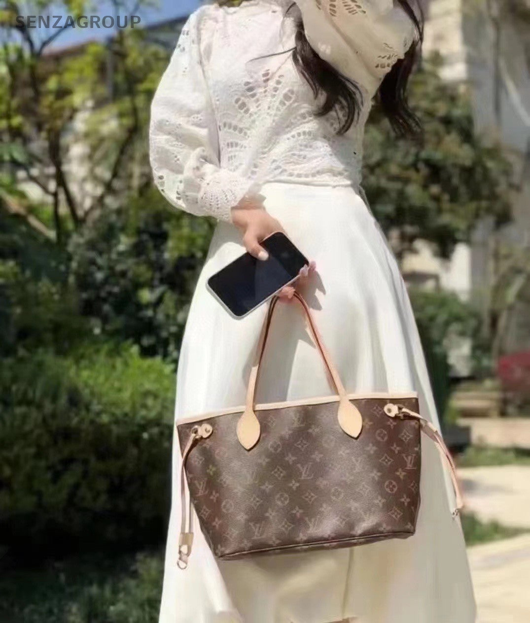 Louis Vuitton Neverfull PM Monogram Tote Shoulder bag Brown Woemn Brand NEW