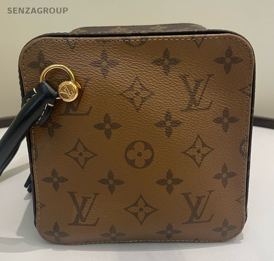 Louis Vuitton Monogram Chain Top Handle Shoulder Bag Brown Black Women Classic