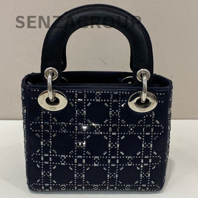 Dior Lady Dior 2Way Handbag Shoulder Bag Black Silver Women's Fashion