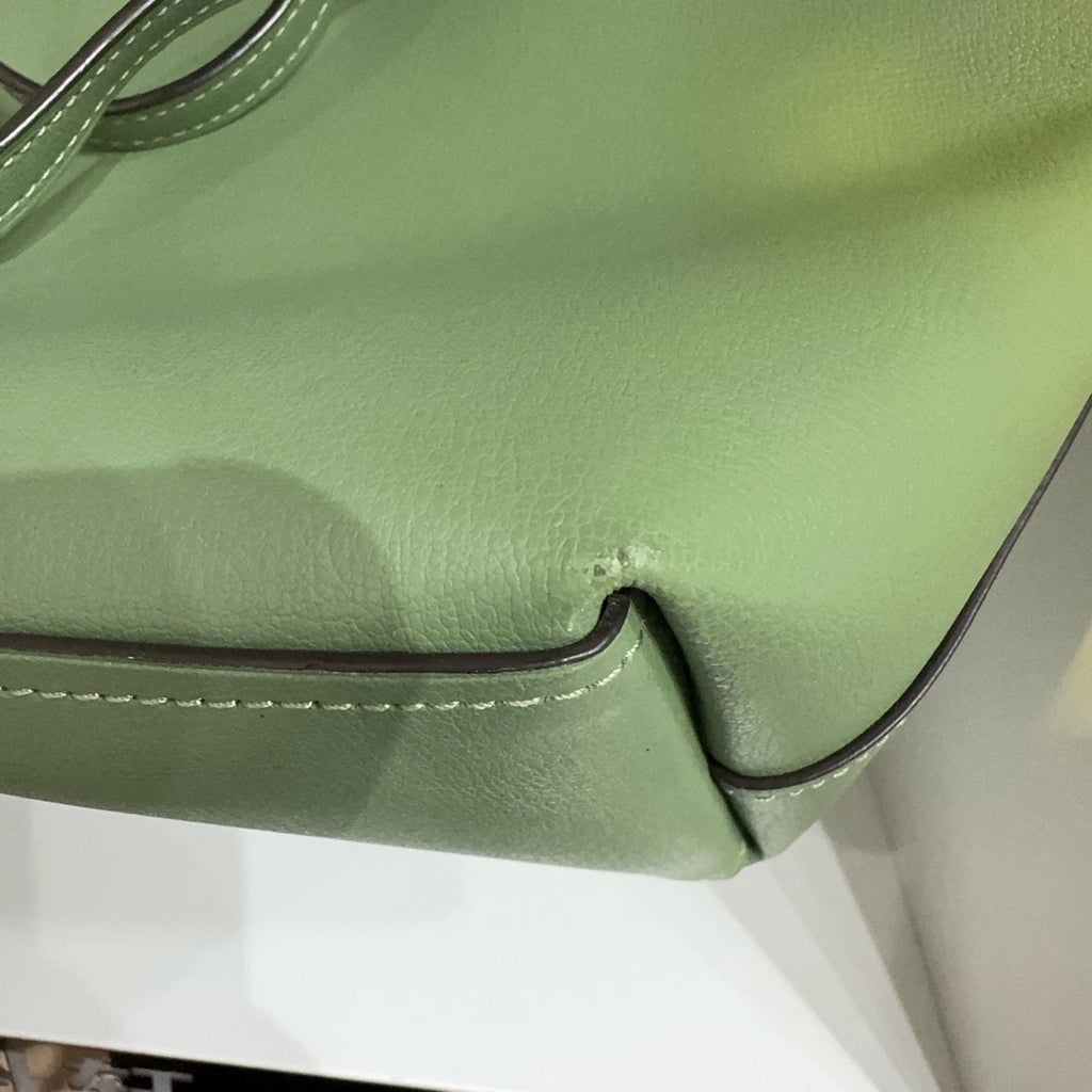 Coach Silver Logo Green Tote Shoulder Bag for Women