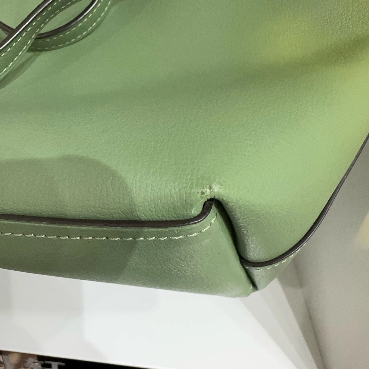 Coach Silver Logo Green Tote Shoulder Bag for Women