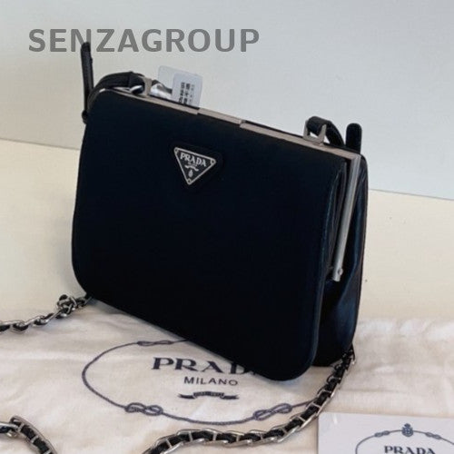 Prada Re-Edition1995 Chain Shoulder Bag Crossbody Black Silver Women Classic