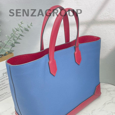 Hermès Maxi Cabas 30 Tote Handbag Blue Red Women's Fashion
