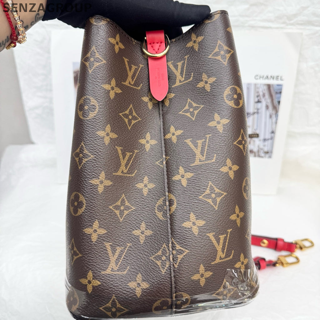 Louis Vuitton Monogram Bucket Bag Brown Red Women's Classic