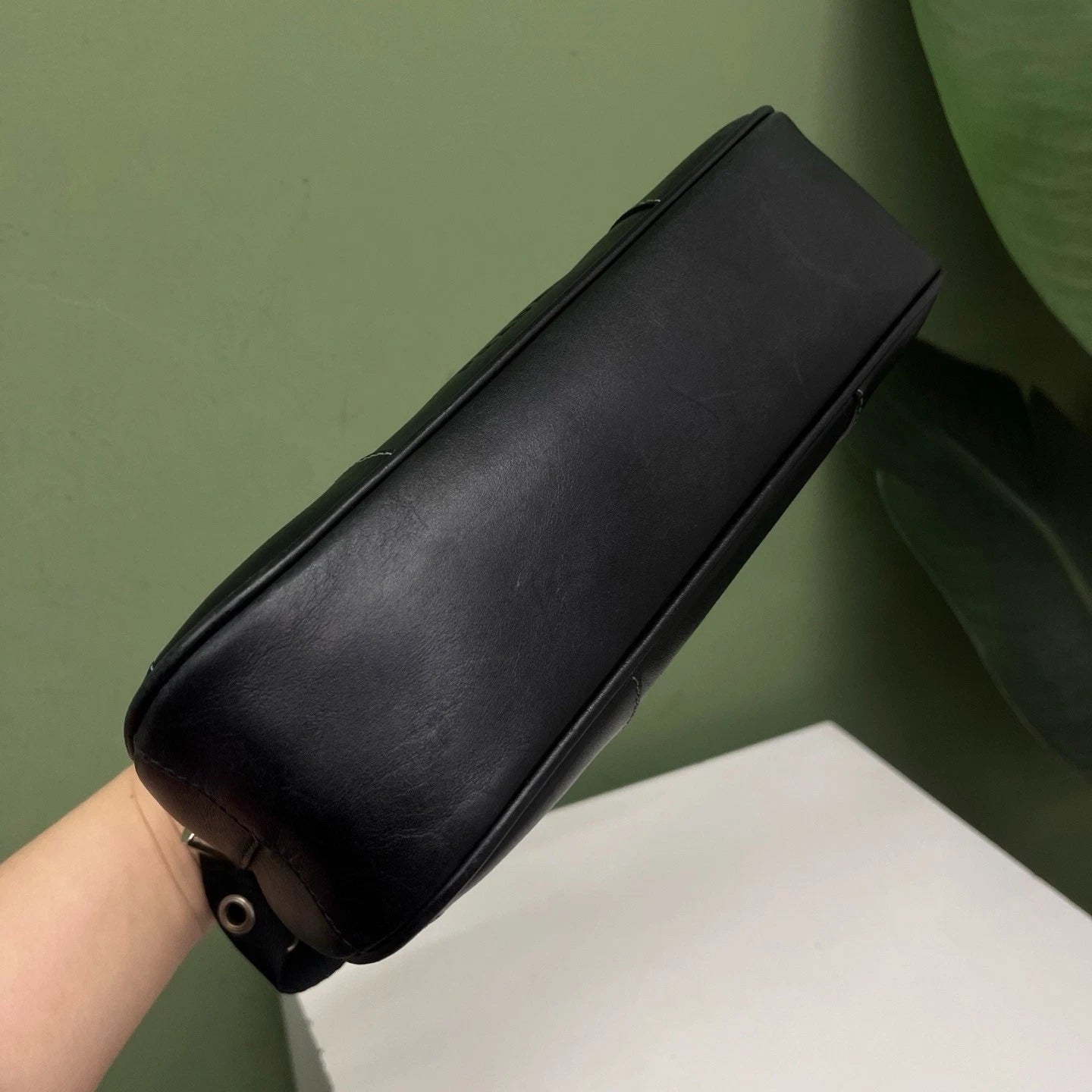 Prada Vintage Hobo Black Shoulder Bag Crossbody Bag Women