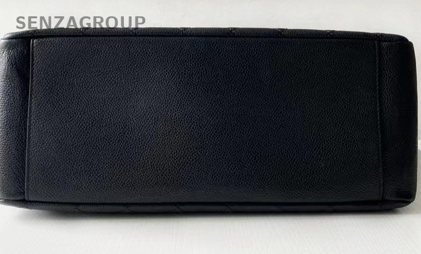 Chanel GST Calfskin Leather Chain Shoulder Bag Black Silver Women Classic