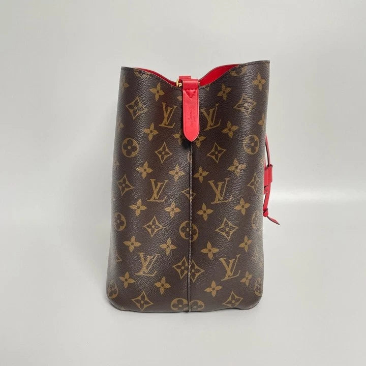 Louis Vuitton Neonoe Monogram Canvas Red Bucket Bag For Women
