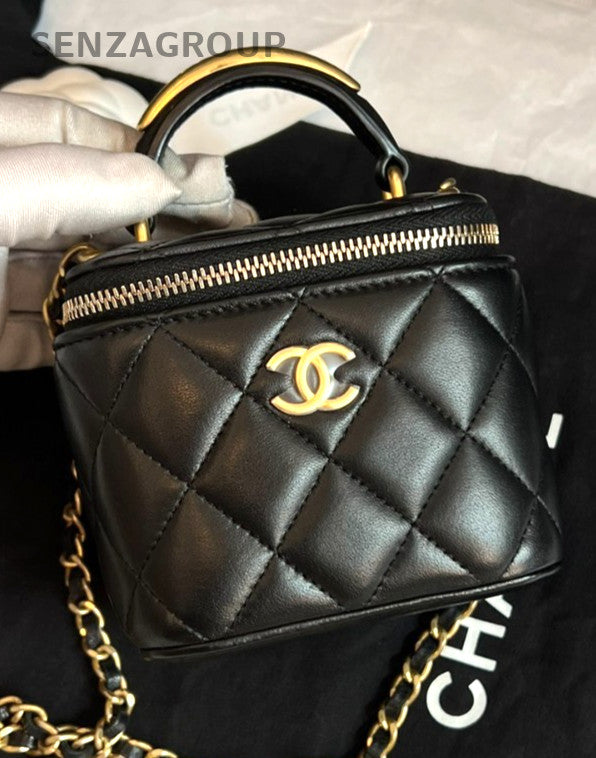 CHANEL Vanity Case Top Handle Chain Shoulder bag Crossbody Almost Brand NEW