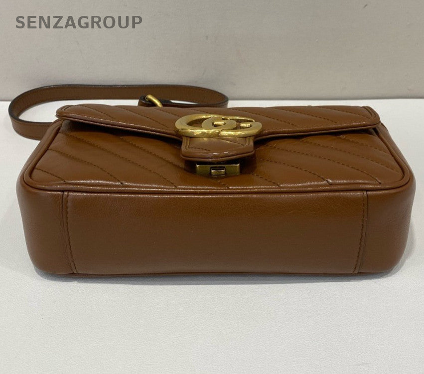 Gucci Marmont Chain Shoulder Bag Crossbody Brown Gold Women Classic Fashion