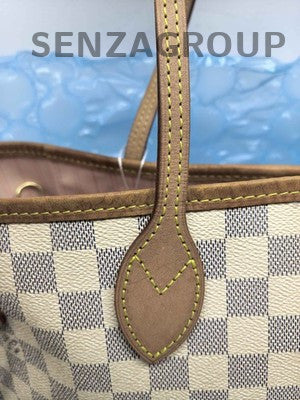 Louis Vuitton Neverfull MM Damier Ebene Brown Gold Shoulder Bag Women
