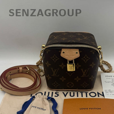 Louis Vuitton Just In Case Monogram Crossbody Bag Brown Gold Clasp Women Classic
