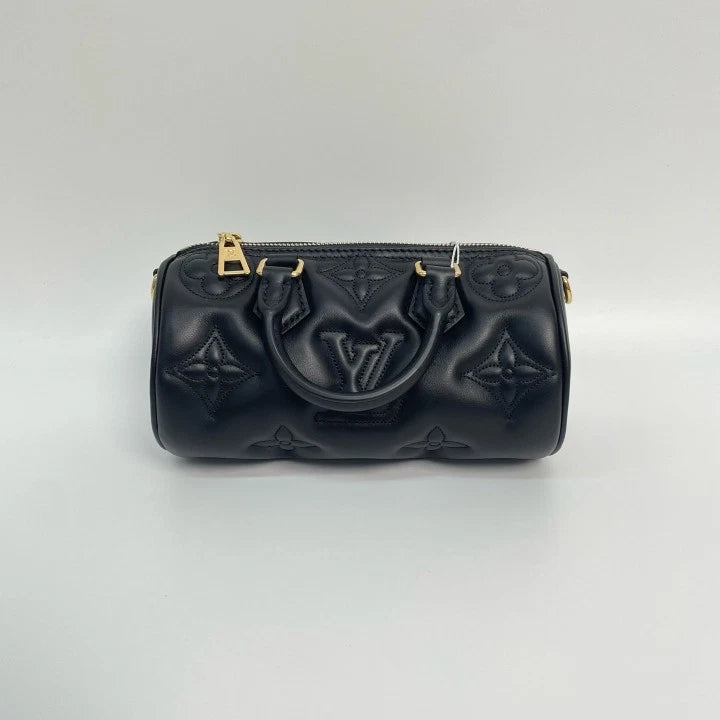 Louis Vuitton Papillon BB Black Embossed Barrel Bag Women